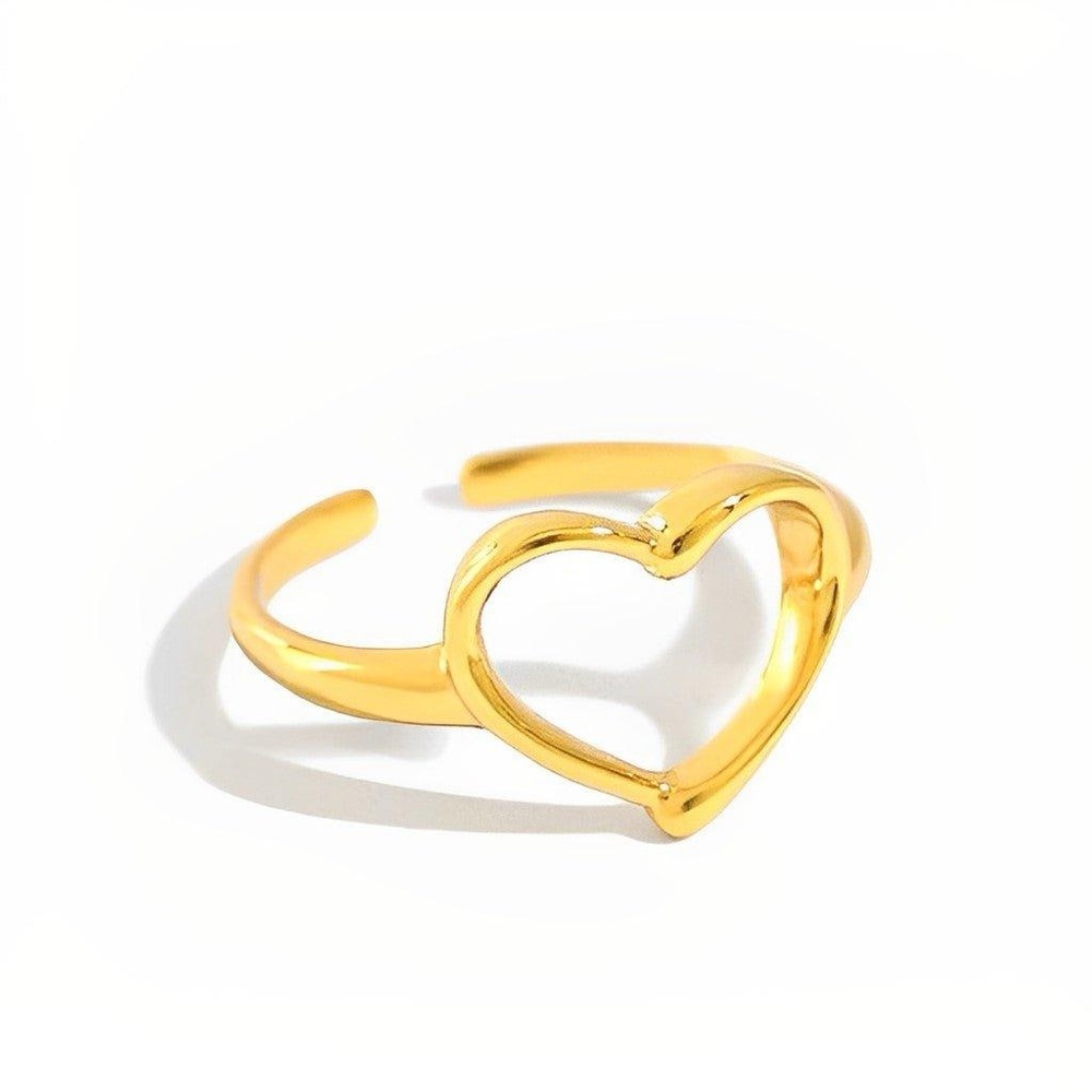 18K Gold Plated Open Heart ring